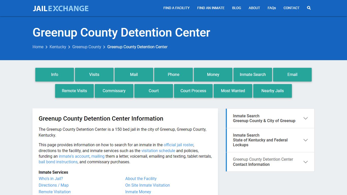Greenup County Detention Center, KY Inmate Search, Information
